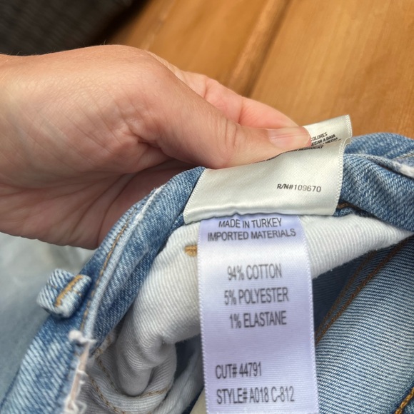 Agolde Ripped Light Blue Ankle Jeans - Picture 2 of 4